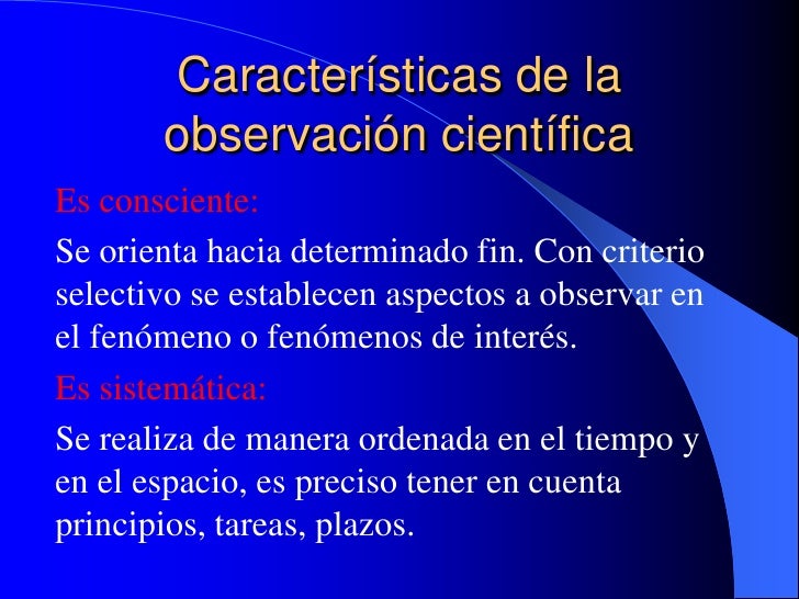 Tipos de observacion