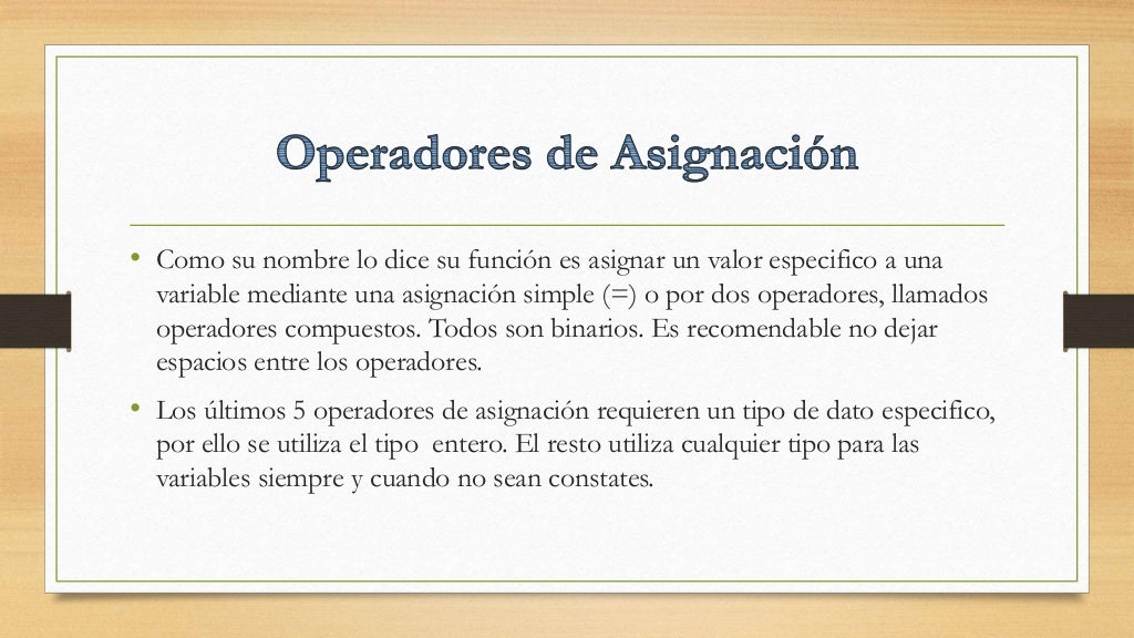 Tipos de Operadores para C++