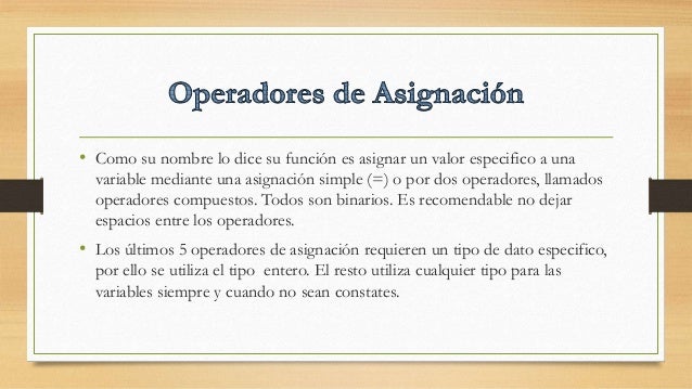 Tipos de Operadores para C++