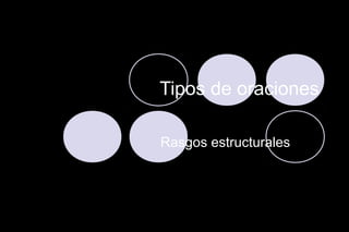 Tipos de oraciones
Rasgos estructurales
 