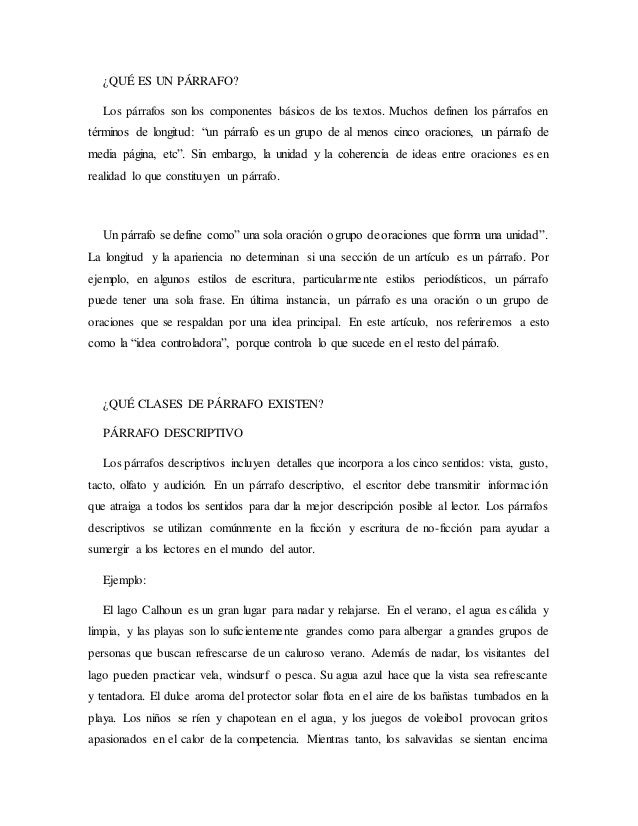 Tipos de parrafos