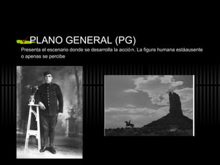 PLANO GENERAL (PG) Presenta el escenario donde se desarrolla la acción. La figura humana está ausente o apenas se percibe 