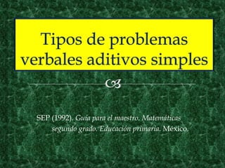 SEP (1992). Guía para el maestro. Matemáticas
    segundo grado. Educación primaria. México.
 