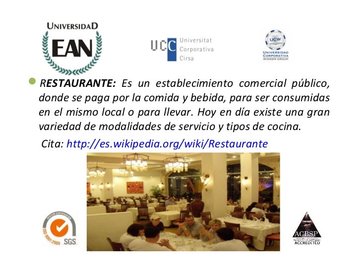 Tipos de Restaurantes - EAN