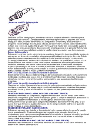 Sensor Inestable Tipos de sensores | DOCX