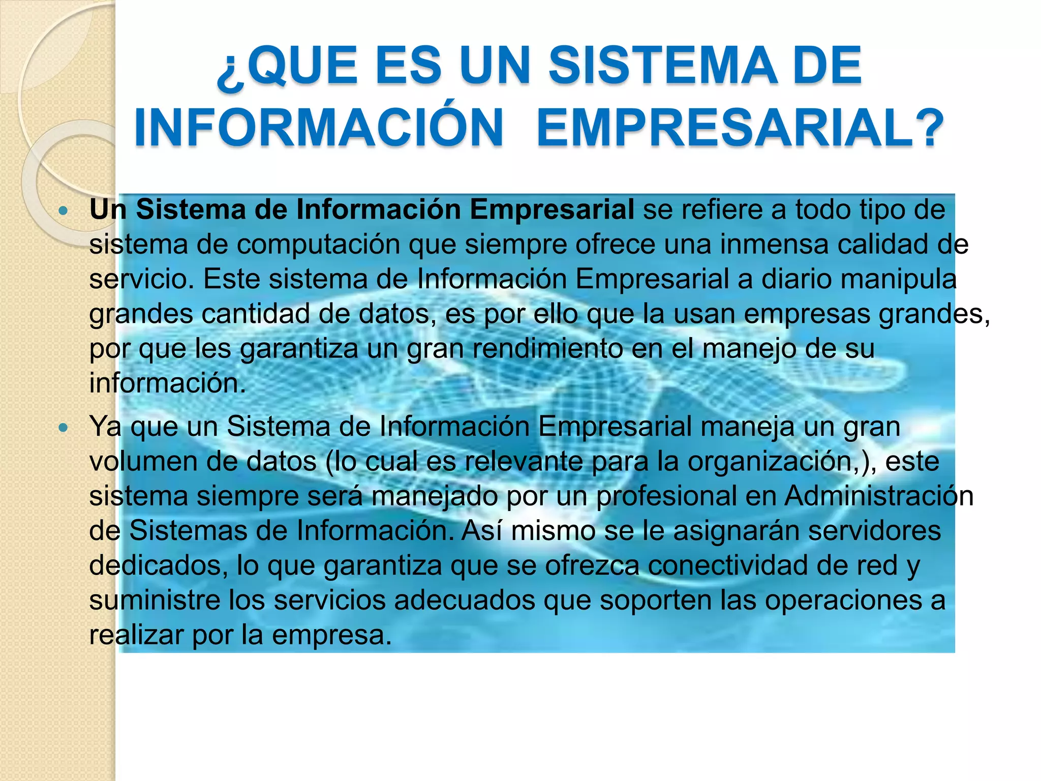 Tipos de Sistemas de Información Empresarial | PPTX