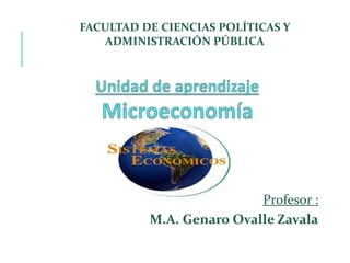 FACULTAD DE CIENCIAS POLÍTICAS Y
ADMINISTRACIÓN PÚBLICA
Profesor :
M.A. Genaro Ovalle Zavala
 