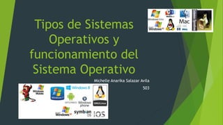 Tipos de Sistemas
Operativos y
funcionamiento del
Sistema Operativo
Michelle Anarika Salazar Avila
503
 
