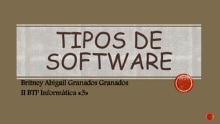 TIPOS DE
SOFTWARE
Britney Abigail Granados Granados
II BTP Informática «3»
 