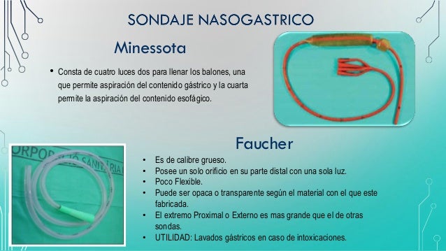 Tipos de sondas enfermería medica del adulto