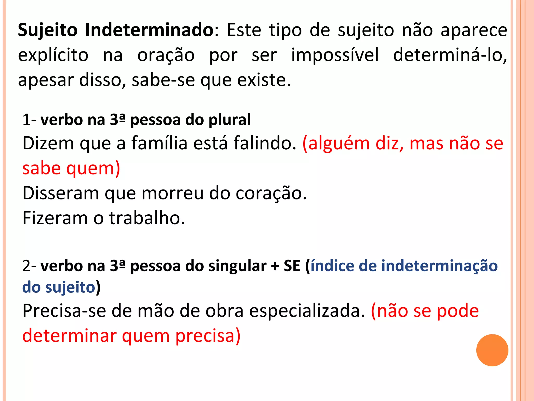 Tipos de sujeito | PPT