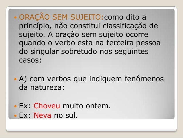 O Sujeito Da Oração – Oração : o que é, tipos, exemplos – EICQN
