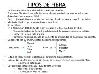 Tipos de textiles | PPTX