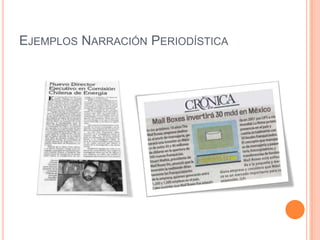 EJEMPLOS NARRACIÓN PERIODÍSTICA
 