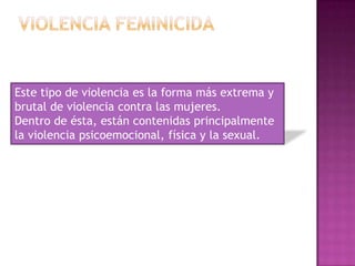 Tipos De Violencia Contra Las Mujeres