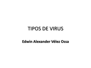 TIPOS DE VIRUS

Edwin Alexander Vélez Ossa
 