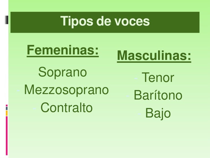 Tipos De Voces Tipos De Voces