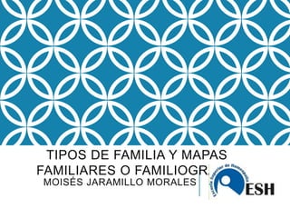 TIPOS DE FAMILIA Y MAPAS
FAMILIARES O FAMILIOGRAMA
MOISÉS JARAMILLO MORALES
 