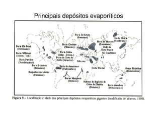 Principais depósitos evaporíticos
 