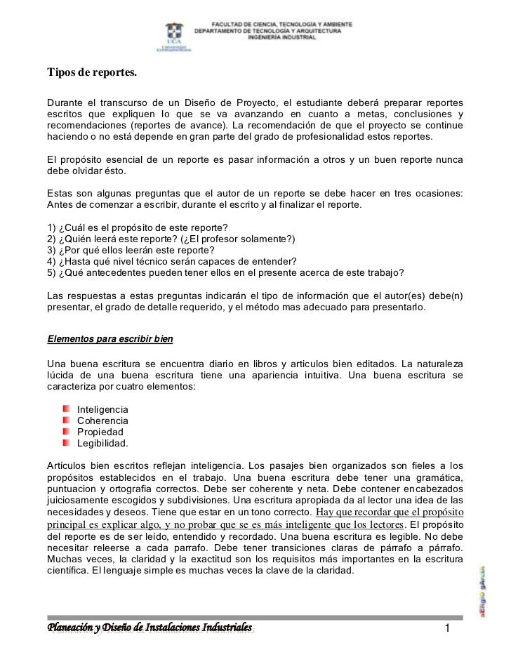 TIPOS DE REPORTE