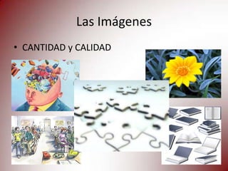 Las Imágenes
• CANTIDAD y CALIDAD
 