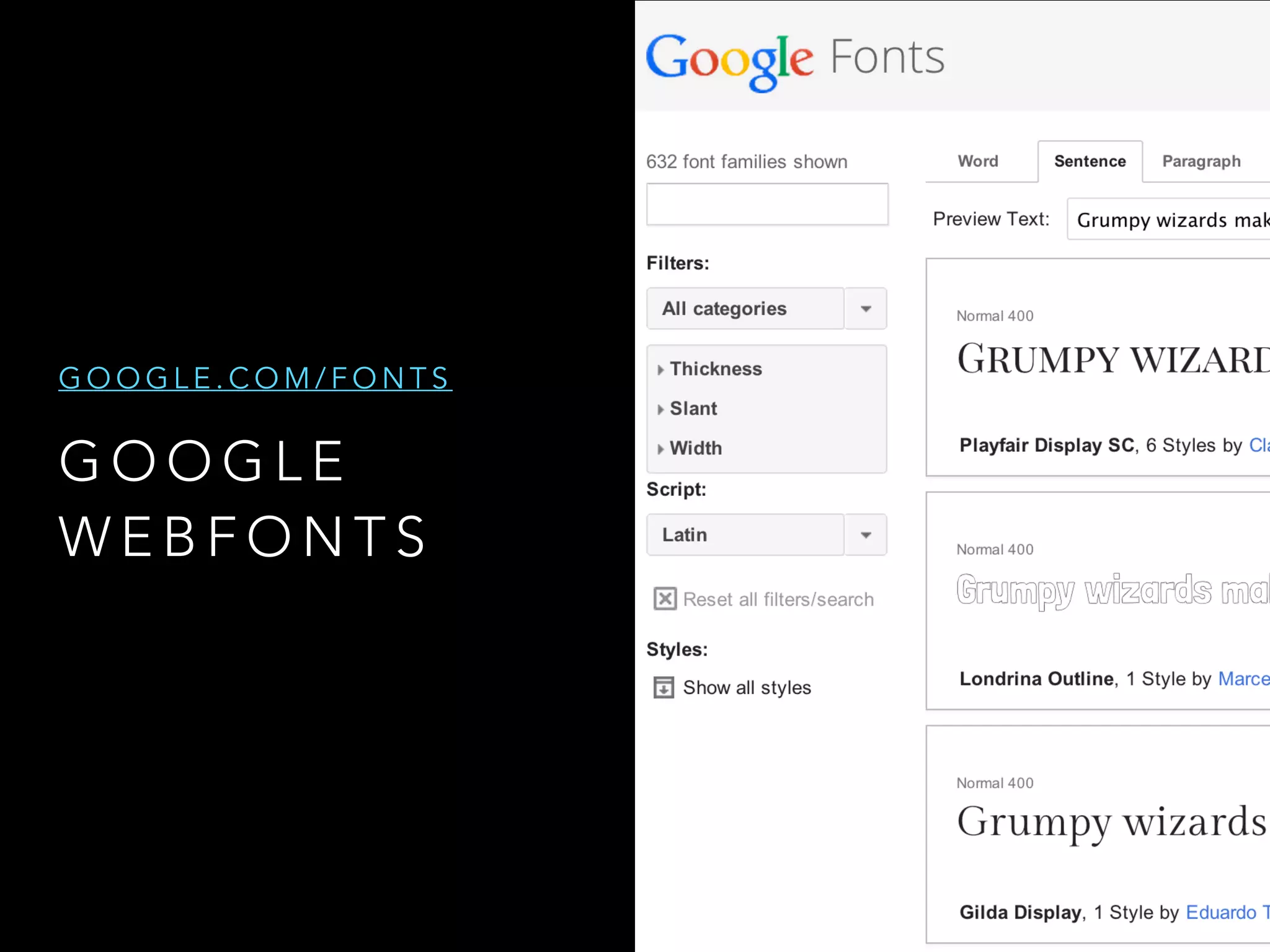 G O O G L E
W E B F O N T S
G O O G L E . C O M / F O N T S
 