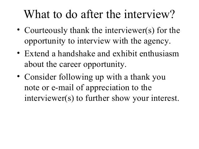 what to do after the interview