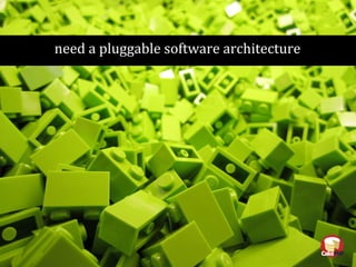 need a pluggable software architecture
 