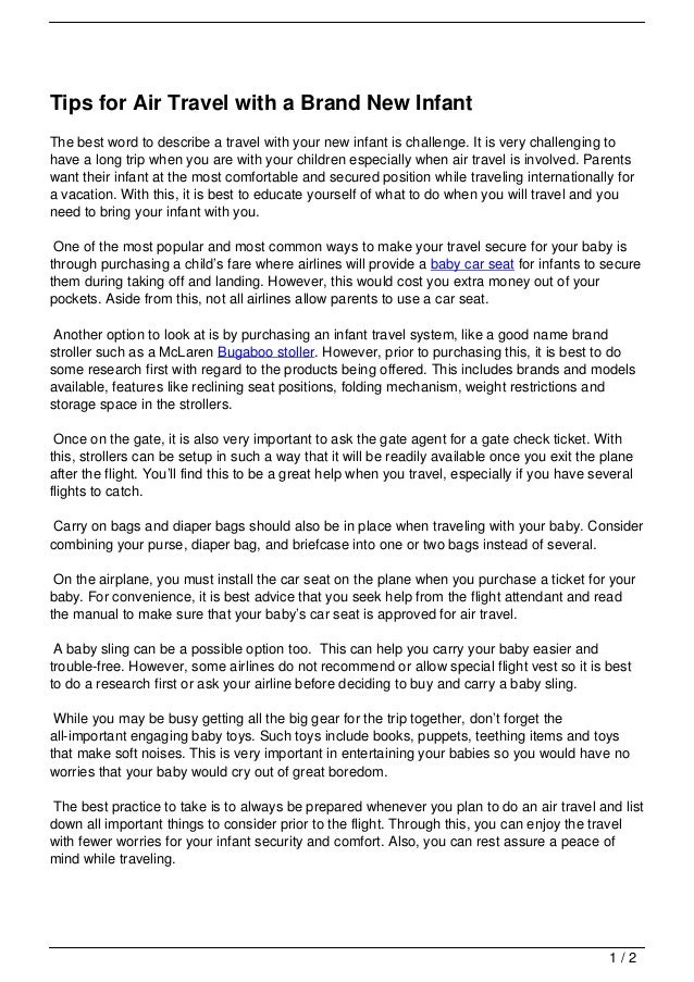 baby sling for plane