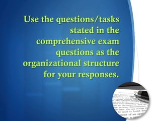 Comprehensive Exam Tips | PDF