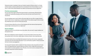 12
6 Tips for Evaluating HR Tech Providers
Placing more power in employees’ hands can translate to greater efficiency overall. For a Florida
aviation company, employee-guided payroll cut processing time from three workdays to just four
hours.8
In other words, giving employees more agency fuels operations across an organization.
Prioritize communication
Set your expectations high for HR tech that opens the door to communication. Morning Consult
revealed most organizations already use self-service tools, but only a scant few do so to its
full potential.
Can your employees open an app to watch a 30-second video from your CEO or manager thanking
them for their service or recognizing a co-worker’s big win? That could be enough for them to know
their leadership cares for them and notices what they do.
A study by Achievers Workforce Institute found employees who feel valued and heard generally
possess higher morale and perform at a higher level.9
Ask for feedback
Leadership and HR can’t just talk about open-door policies; they must ask for regular feedback and
be prepared to use it.
Most of your employees are used to requests to rate and review products and services online.
Surveys about work on their phone, tablet, laptop or desktop computer make responding easier.
Survey tech within self-service software lets employees know they matter and your organization
cares about how they feel and what they think. You can use the data you gather to identify obstacles
that harm retention and engagement.
For more specific inquiries, look for a solution that helps employees easily ask questions and routes
them to the appropriate party. Paycom’s Ask Here tool does it within a single self-service app and
stores answers to common questions. In turn, HR easily can see what concerns employees the most
and quickly respond with minimal involvement.
12
6 Tips for Evaluating HR Tech Providers
 