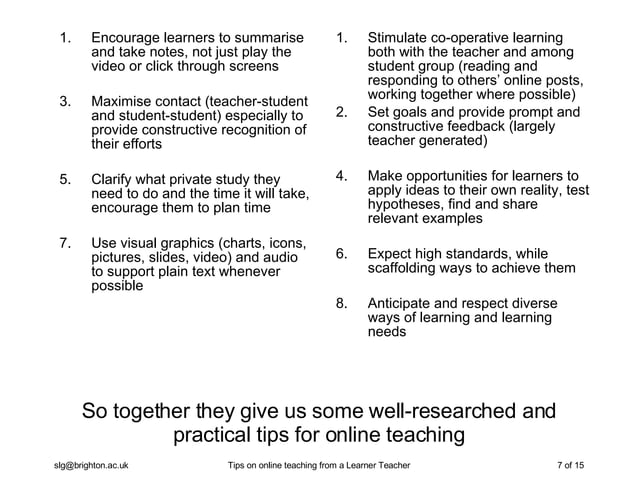 Tips For Online Teaching And Learning | PPT