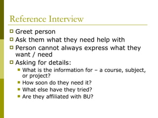 Tips On Answering Reference Questions 6 25 07 | PPT