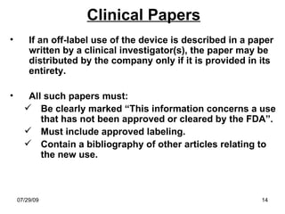 Tips to Avoid Off-label Promotion | PPT