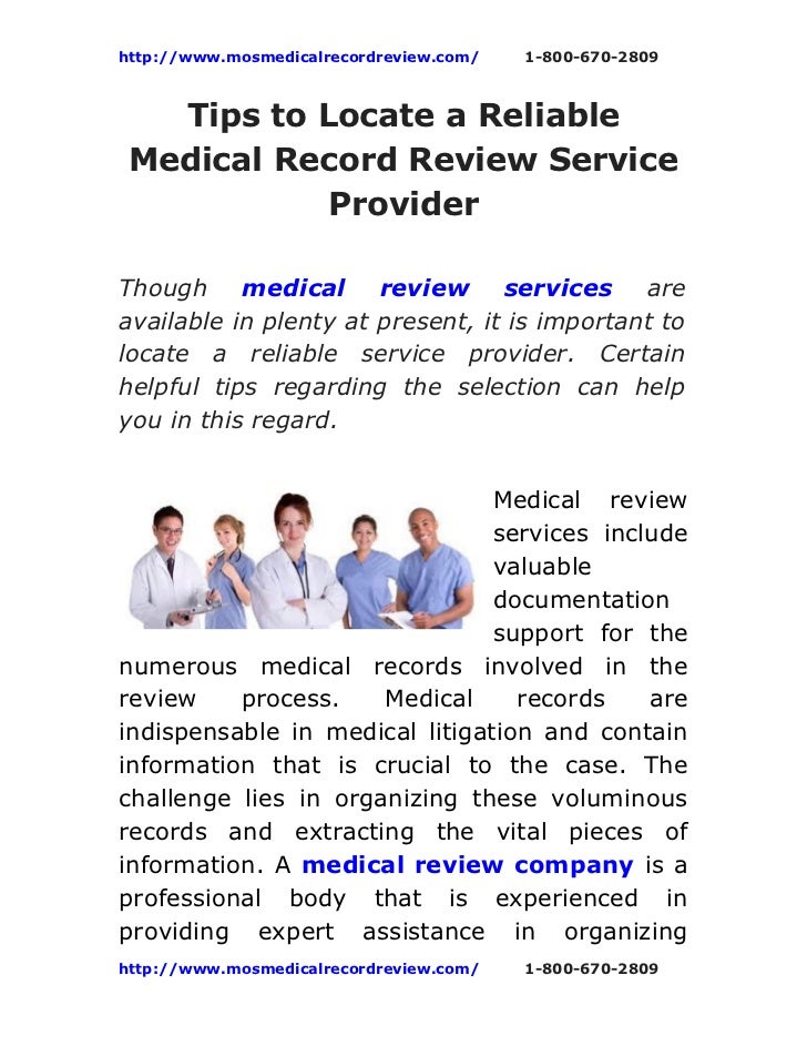 Tips tolocateareliablemedicalrecordreviewserviceprovider