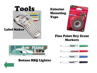 Tools Label Maker Exterior Mounting Tape Fine Point Dry Erase Markers Butane BBQ Lighter 