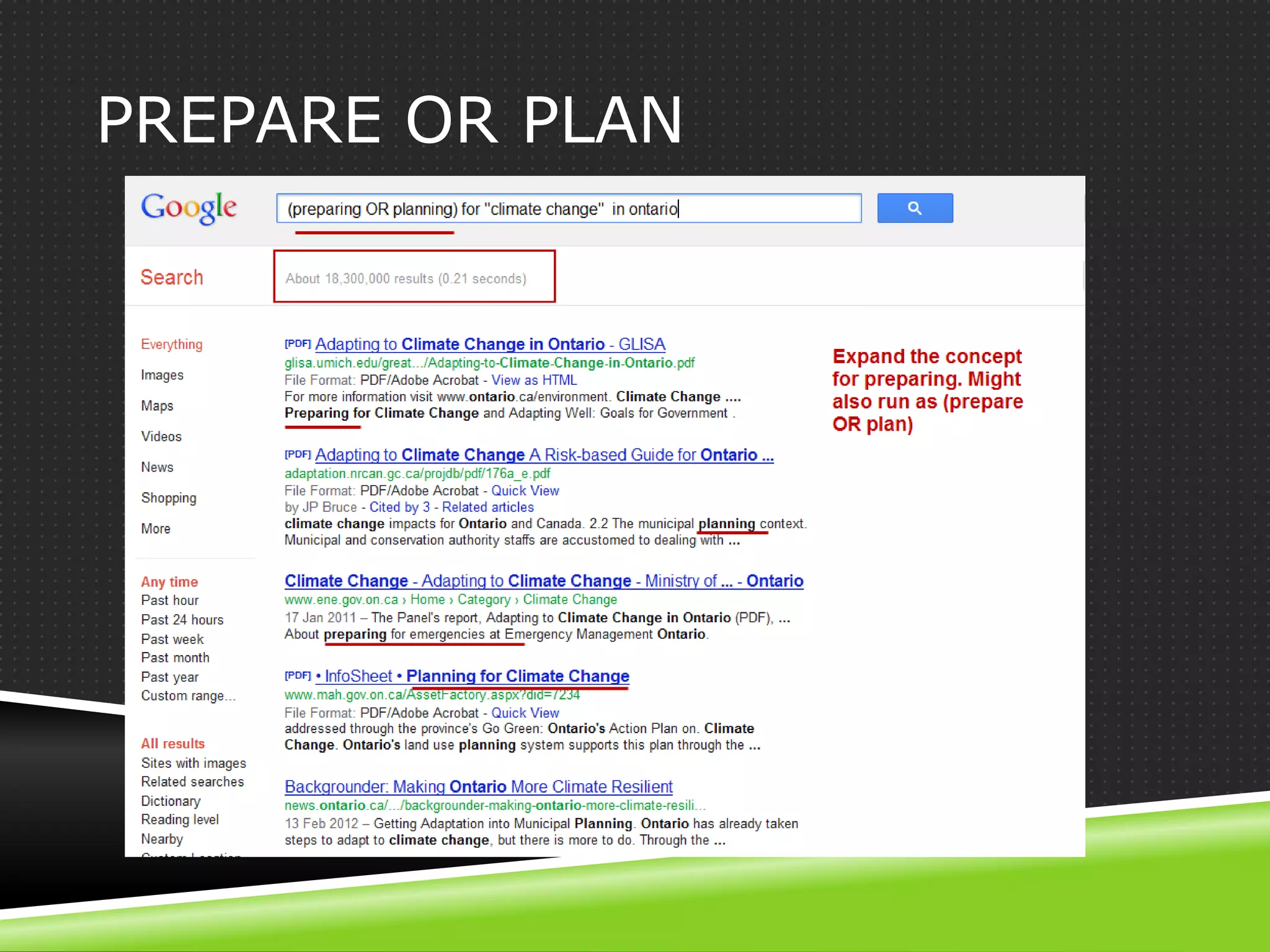 PREPARE OR PLAN
 