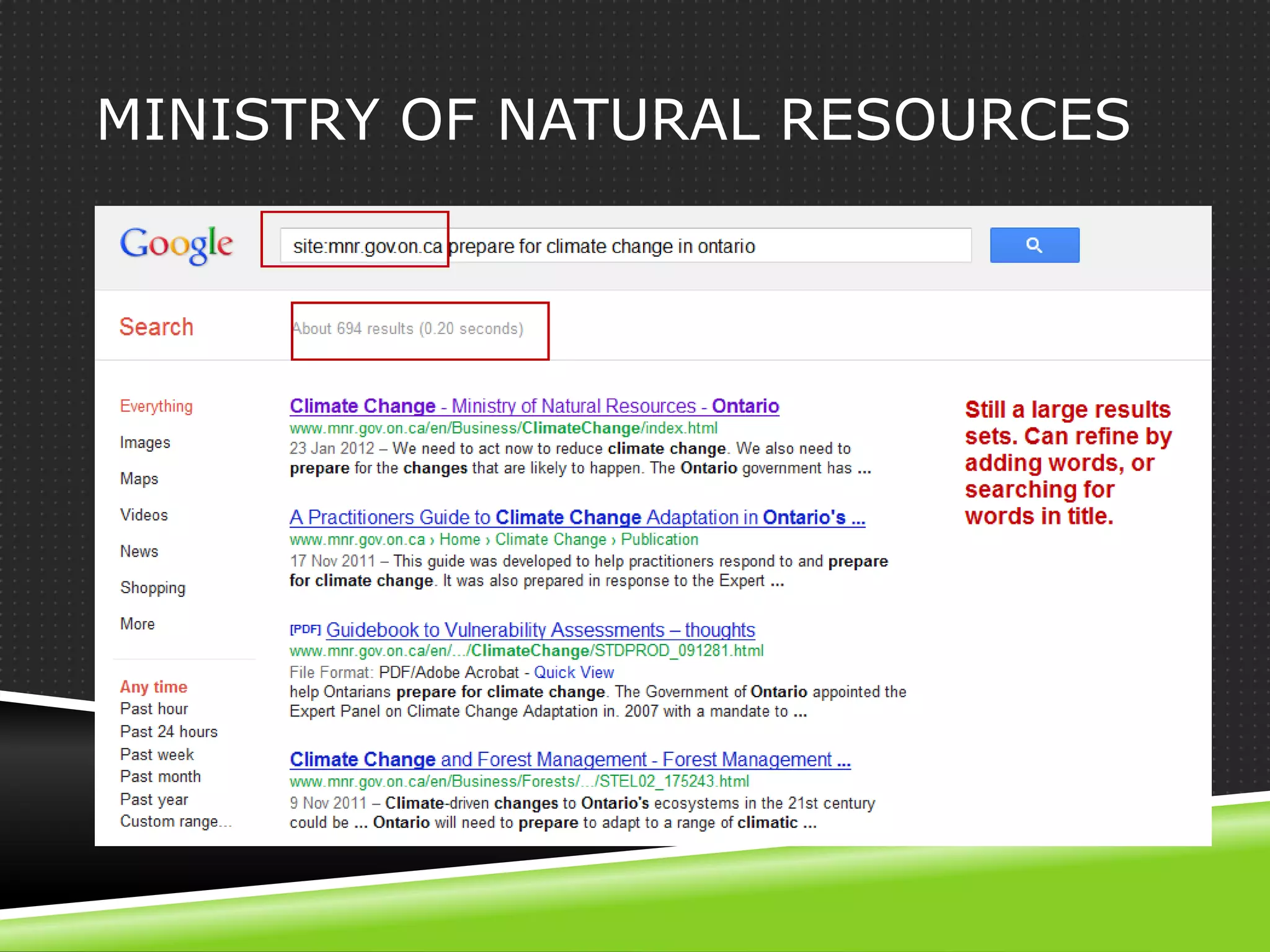 MINISTRY OF NATURAL RESOURCES
 