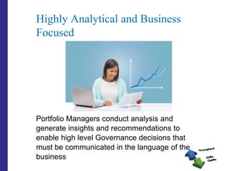 Highly Analytical and Business Focused 
Portfolio Managers conduct analysis and generate insights and recommendations to e...