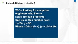 Multi Recruit – sample text facebook / twitter / linkedinwww.multirecruit.com
Test real skills (not credentials) 23
 