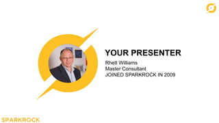 2
YOUR PRESENTER
Rhett Williams
Master Consultant
JOINED SPARKROCK IN 2009
 