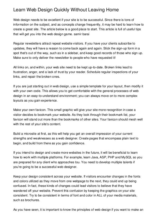 Learn  Design Quickly Without Leaving Home