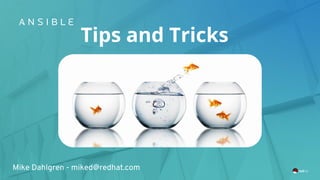 Mike Dahlgren - miked@redhat.com
Tips and Tricks
 