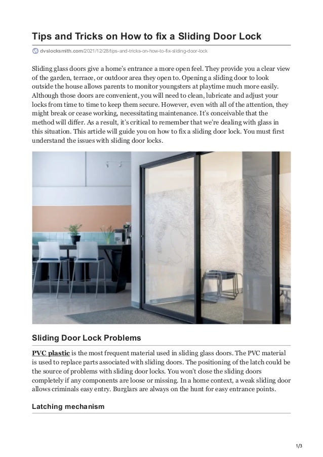 Tips and Tricks on How to fix a Sliding Door