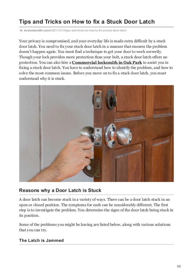 Tips and tricks on how to fix a stuck door latch