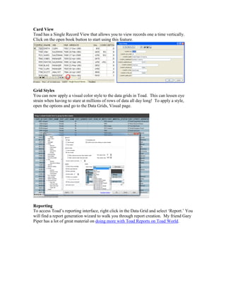 Tips and Tricks of Toad for Oracle 10.6 | PDF