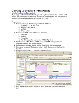 Tips and Tricks of Toad for Oracle 10.6 | PDF