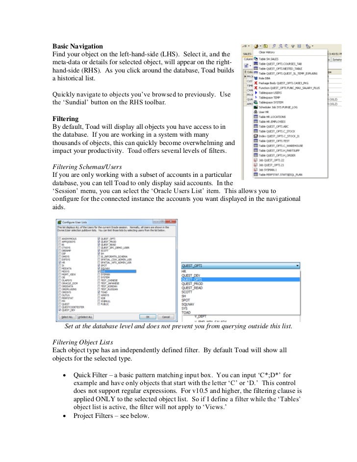 tips and tricks of toad for oracle 10 6