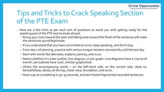 Pte Tricks Tips and Tricks to Crack Speaking Section of the PTE Exam | PPTX