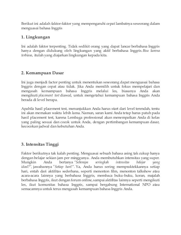 Tips belajar bahasa inggris dengan cepat dan efektif